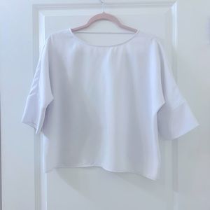 Express white top open back size xs